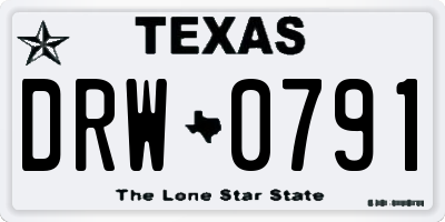 TX license plate DRW0791