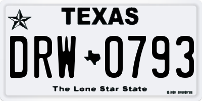 TX license plate DRW0793