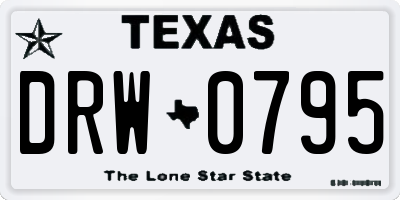 TX license plate DRW0795