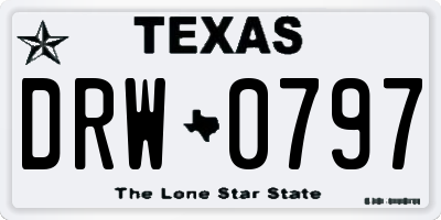 TX license plate DRW0797