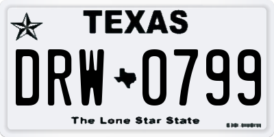 TX license plate DRW0799