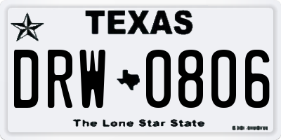 TX license plate DRW0806