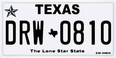 TX license plate DRW0810