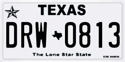 TX license plate DRW0813