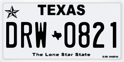 TX license plate DRW0821