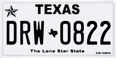 TX license plate DRW0822