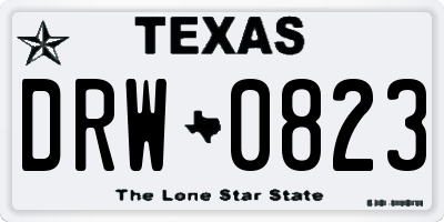 TX license plate DRW0823