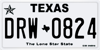 TX license plate DRW0824