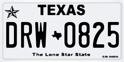 TX license plate DRW0825