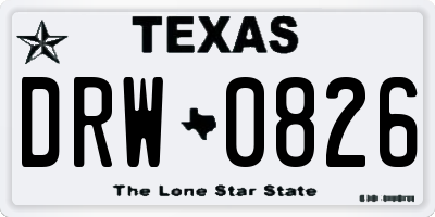 TX license plate DRW0826