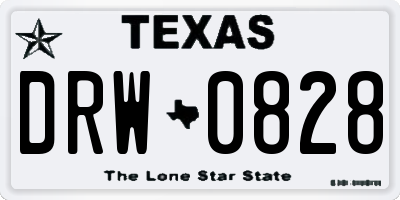 TX license plate DRW0828