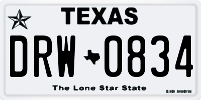 TX license plate DRW0834