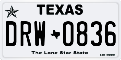 TX license plate DRW0836