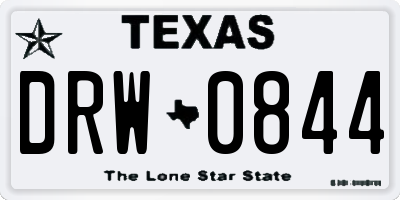 TX license plate DRW0844