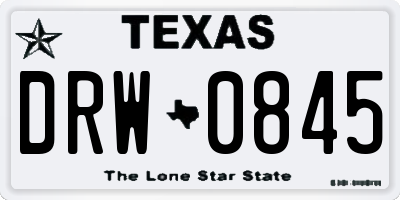 TX license plate DRW0845