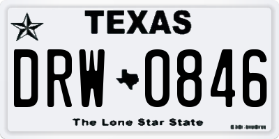 TX license plate DRW0846