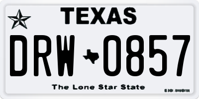 TX license plate DRW0857