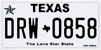 TX license plate DRW0858