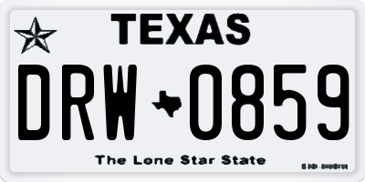 TX license plate DRW0859