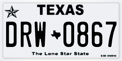 TX license plate DRW0867