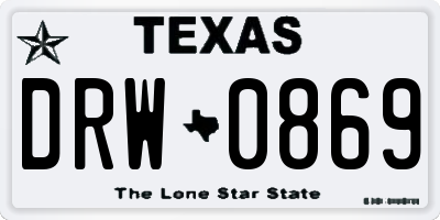 TX license plate DRW0869