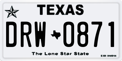 TX license plate DRW0871