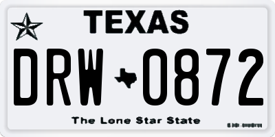 TX license plate DRW0872