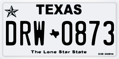 TX license plate DRW0873