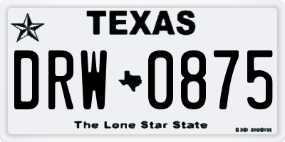 TX license plate DRW0875