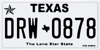 TX license plate DRW0878