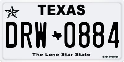 TX license plate DRW0884