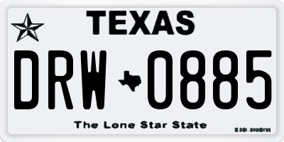 TX license plate DRW0885