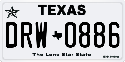 TX license plate DRW0886