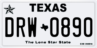 TX license plate DRW0890