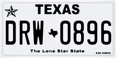 TX license plate DRW0896