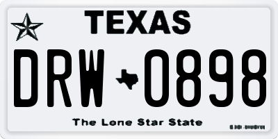 TX license plate DRW0898