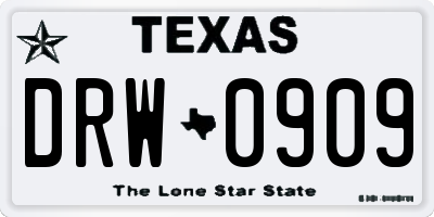 TX license plate DRW0909