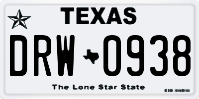 TX license plate DRW0938