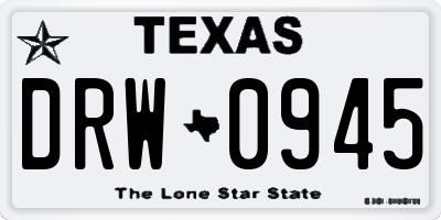 TX license plate DRW0945