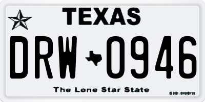 TX license plate DRW0946