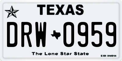 TX license plate DRW0959