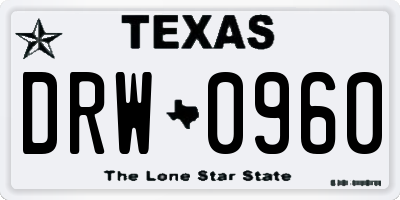 TX license plate DRW0960