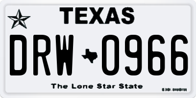 TX license plate DRW0966
