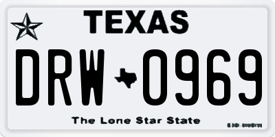 TX license plate DRW0969