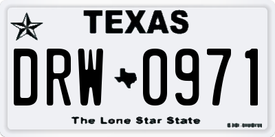 TX license plate DRW0971