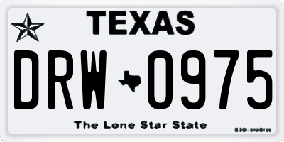 TX license plate DRW0975