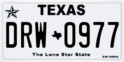 TX license plate DRW0977