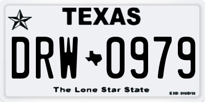 TX license plate DRW0979