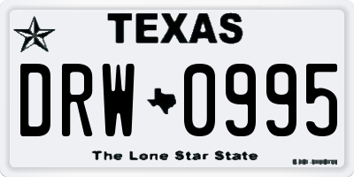 TX license plate DRW0995