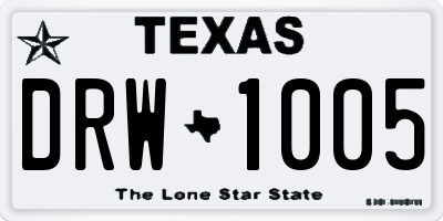 TX license plate DRW1005